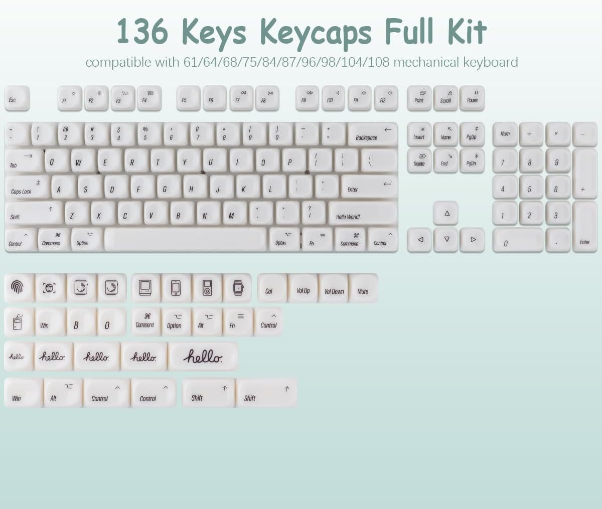 Apple Mac Ceramic Style MOA Keycaps