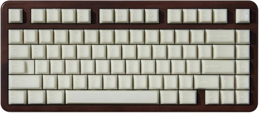 White On White Marble Style PYGA Doubleshot Keycaps