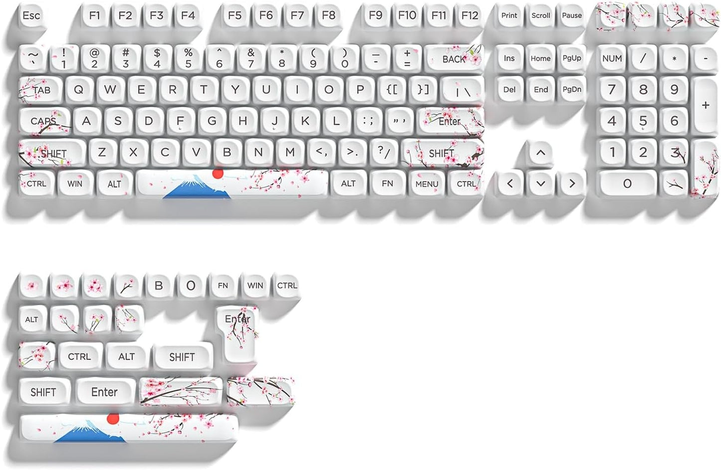 Womier Mount Fuji Cherry Blossom MOA PBT Keycaps