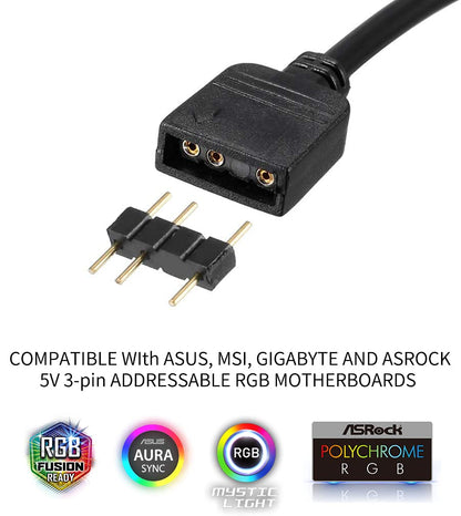 UPHERE 1 TO 4 ARGB 3PIN 5V SPLITTER CABLE White Black