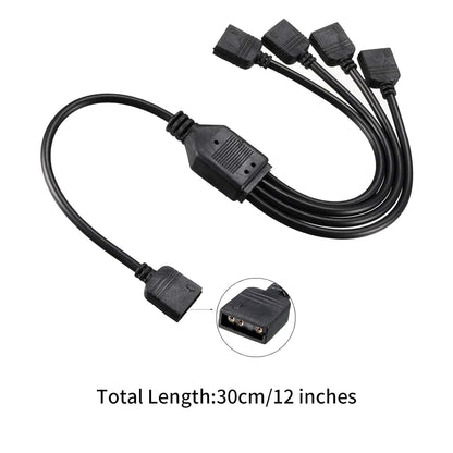 UPHERE 1 TO 4 ARGB 3PIN 5V SPLITTER CABLE White Black