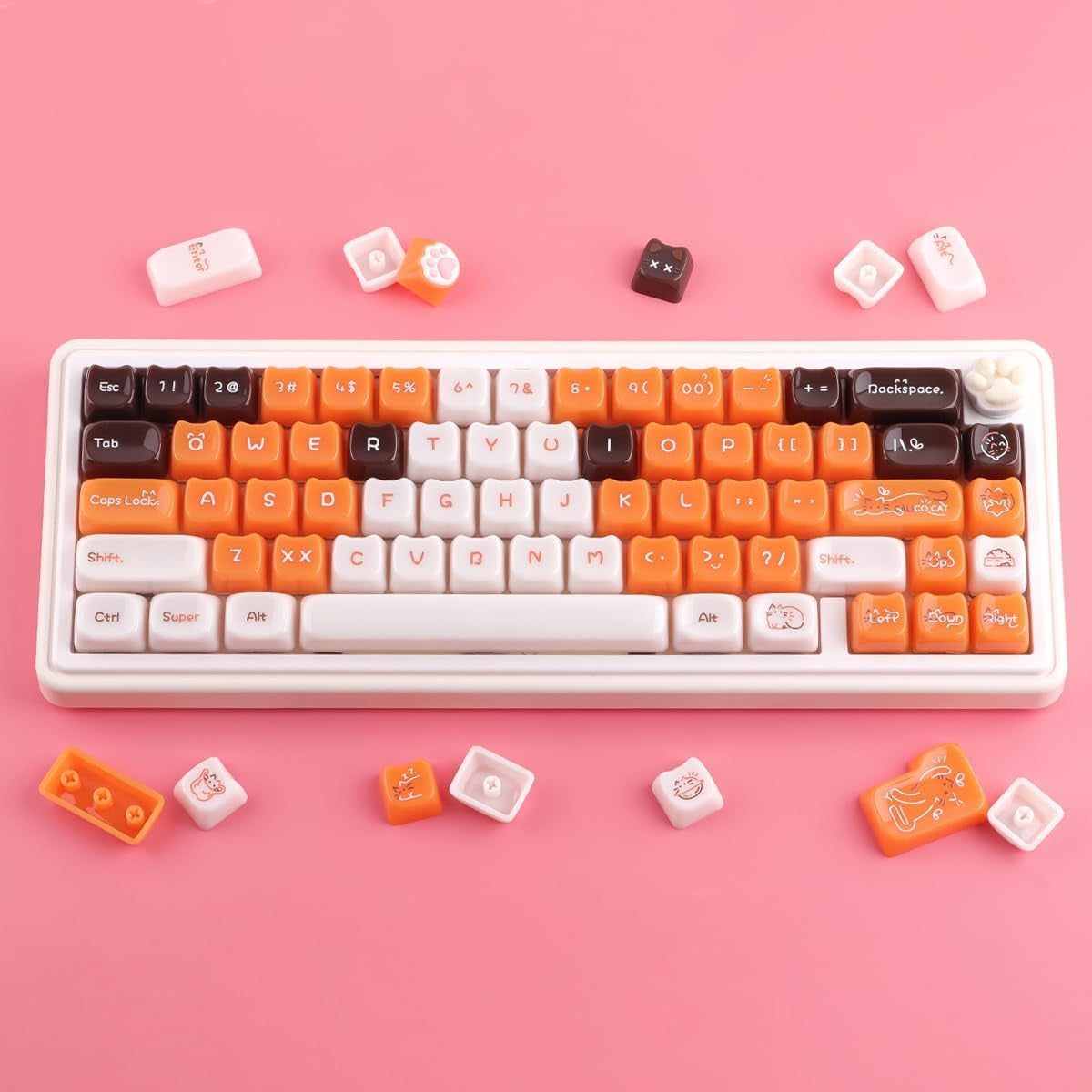 Jade Calico Cat MAO Keycaps