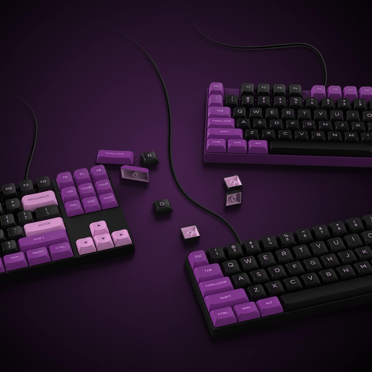 Midnight Purple XVX Profile Doubleshot PBT Keycaps