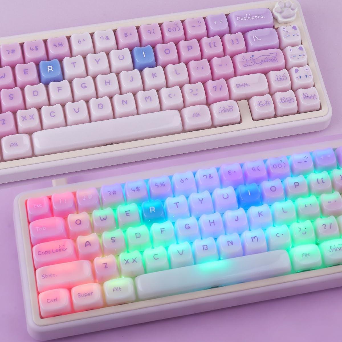 Jade Purple Cat  MAO Keycaps