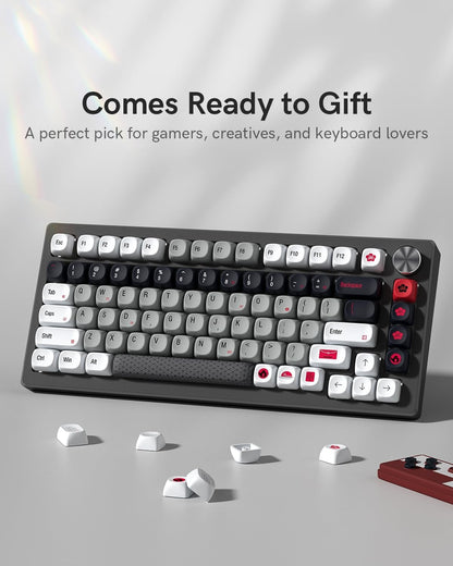 Gray White Red MOA PBT Keycaps