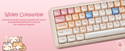 XVX House Pinky Ragdoll Cat Themed MAO Profile Keycaps