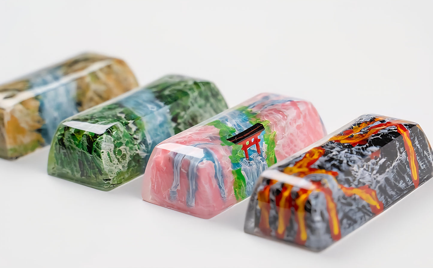 Spring Autumn Sakura Torii Volcano Premium Shinethrough 2.25u Resin Shift Enter Artisan