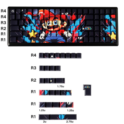 Super Mario Side Backlit Cherry PBT Keycaps
