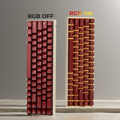 Oxblood Frost Jade Doubleshot Cherry PBT Keycaps
