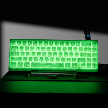 PREMIUM SPIDER WEB White Backlit Version Pattern OEM Profile IMD-Tech Keycap Set