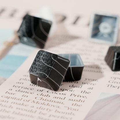 PREMIUM Black Topographic Pattern IMD-Tech Shinethrough Keycap