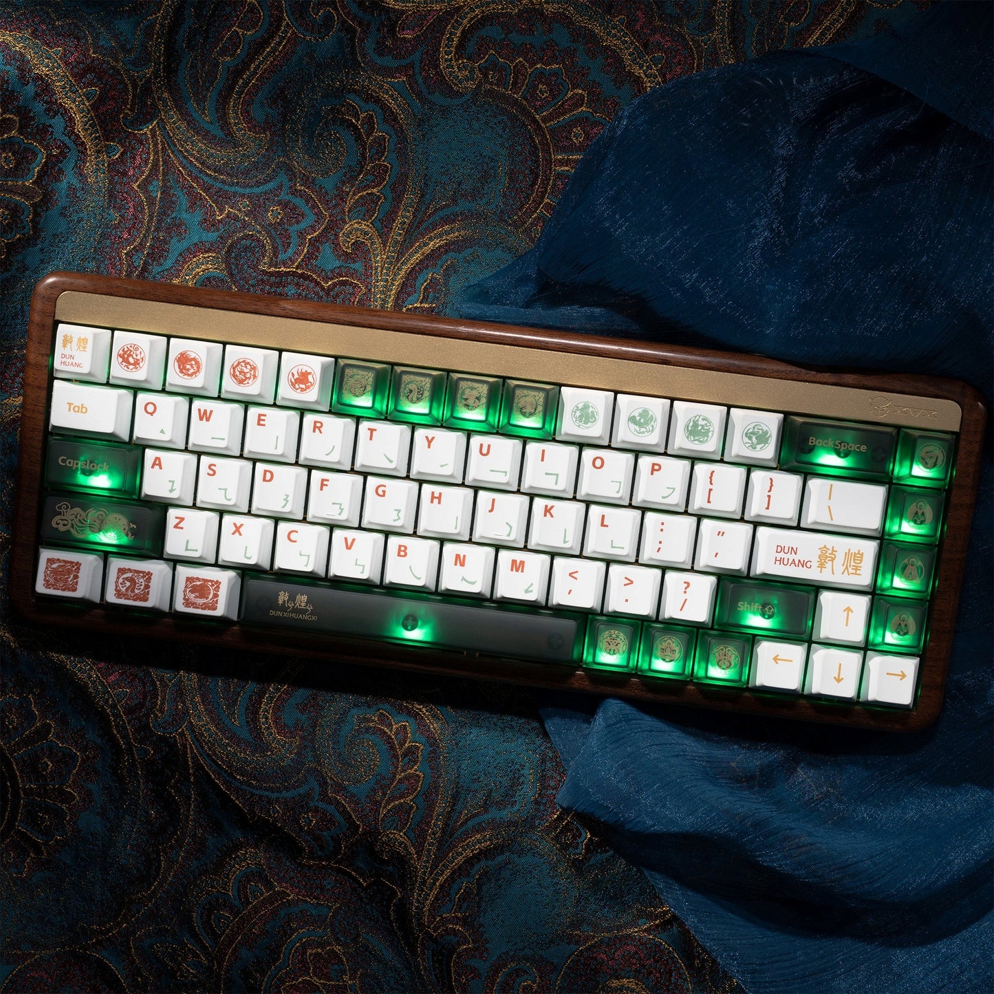 Premium Silk Road Sanctuary Cherry PBT Keycaps