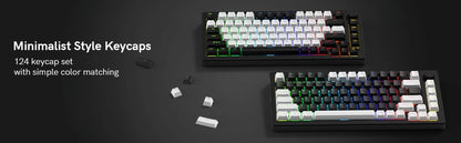 Backlit White Black Doubleshot PBT Shinethrough Keycaps