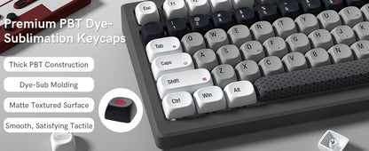 Gray White Red MOA PBT Keycaps