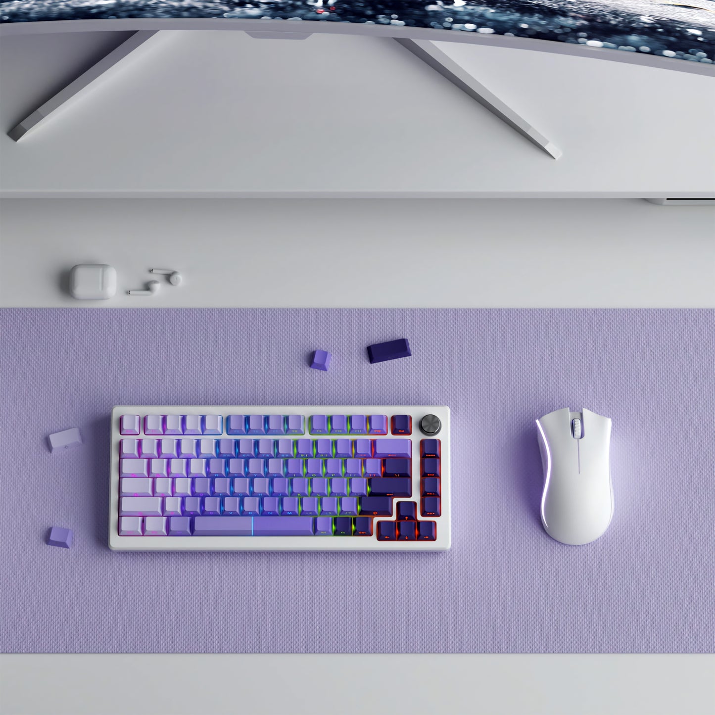 Purpurite Diagonal Gradient Side Backlit Cherry Profile Keycaps