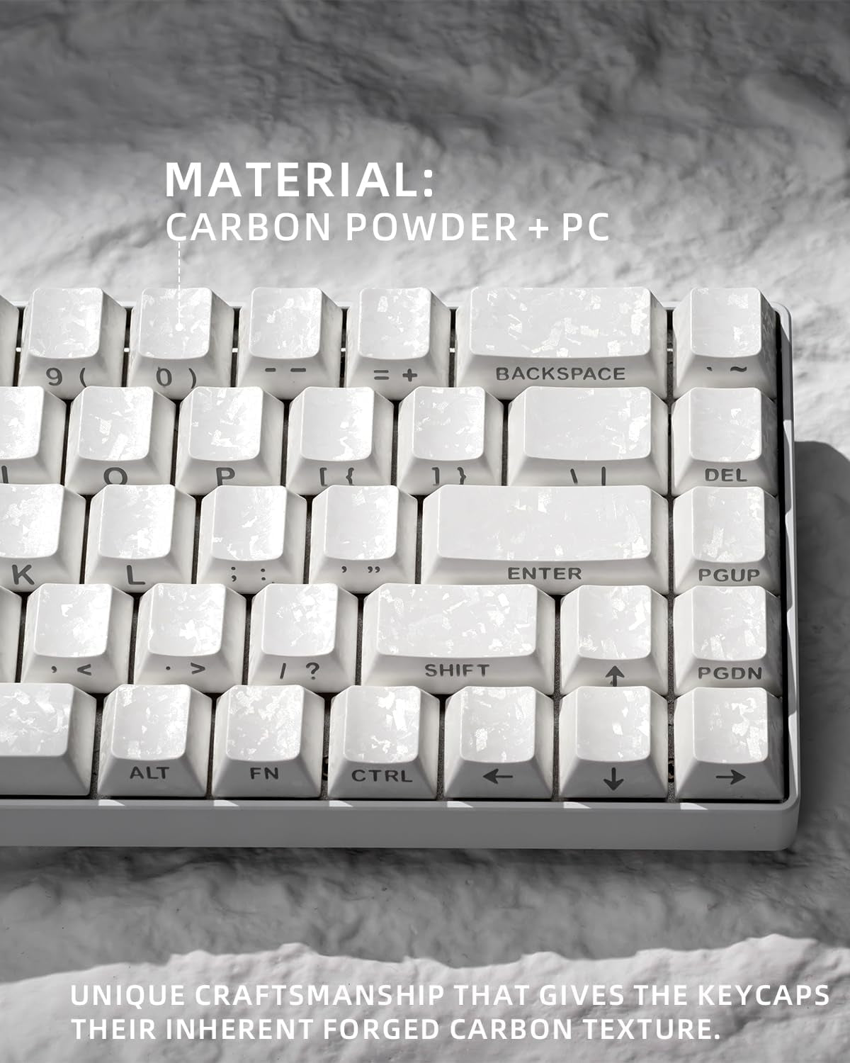 Womier Forged Carbon White Side Backlit Cherry keycaps