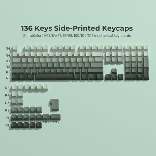 Womier Bamboo Green Gradient Side Backlit PBT Keycaps