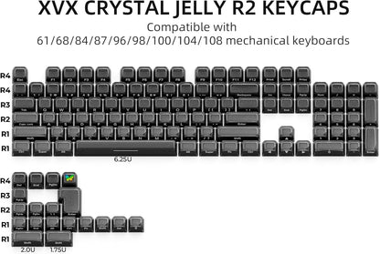 XVX Starry Sparkle Finish Black Crystal Premium MDA Keycaps