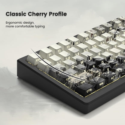 Ink Painting Side Shinethrough Cherry PBT Keycaps