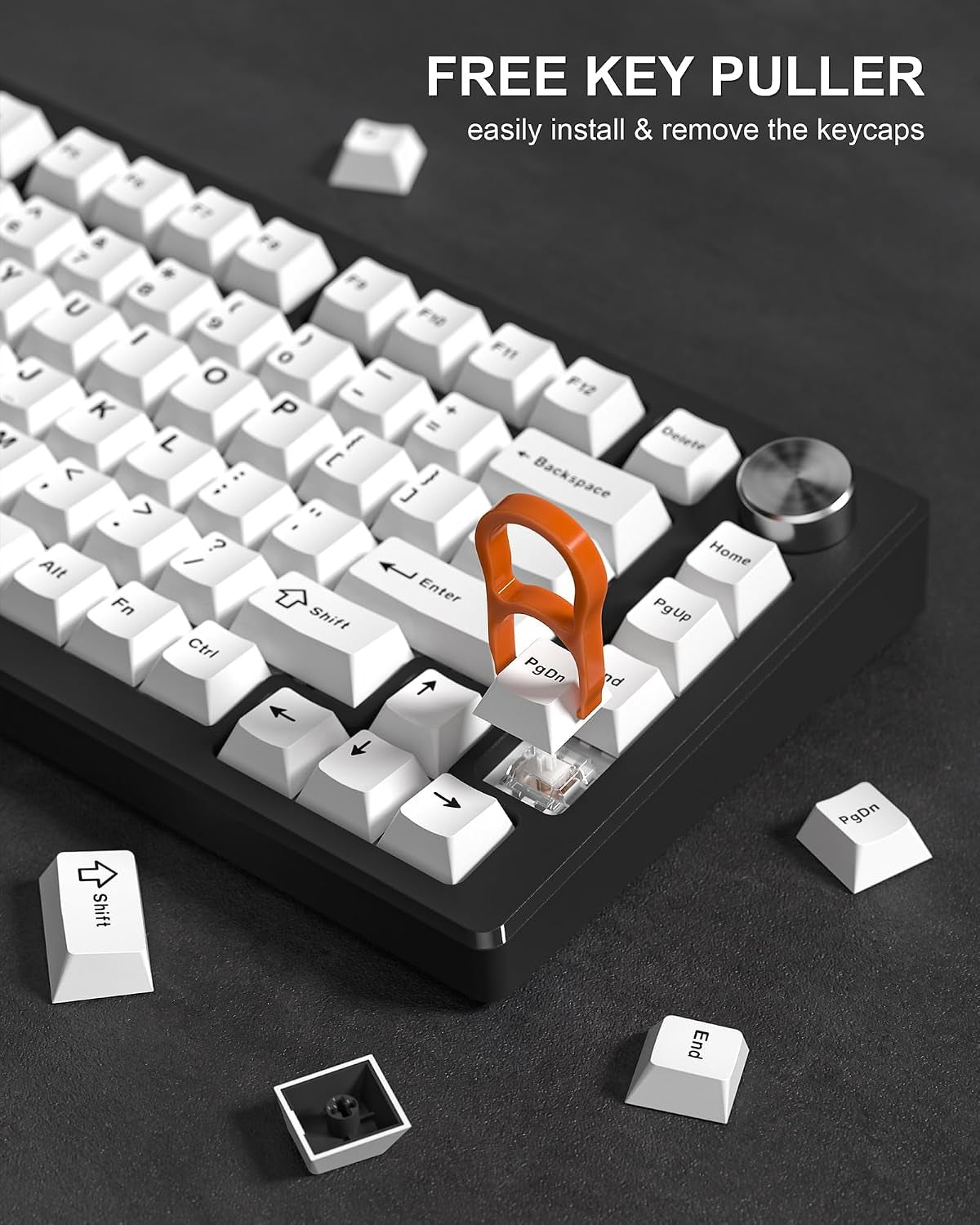 Womier Black On White  Cherry Doubleshot PBT Keycaps