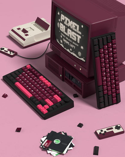 Womier Retro Ruby Pink Cherry Doubleshot PBT Keycaps