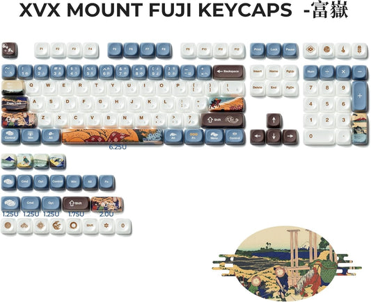 Mount Fuji Musashi Senju PBT + Frosted Translucent Keycaps