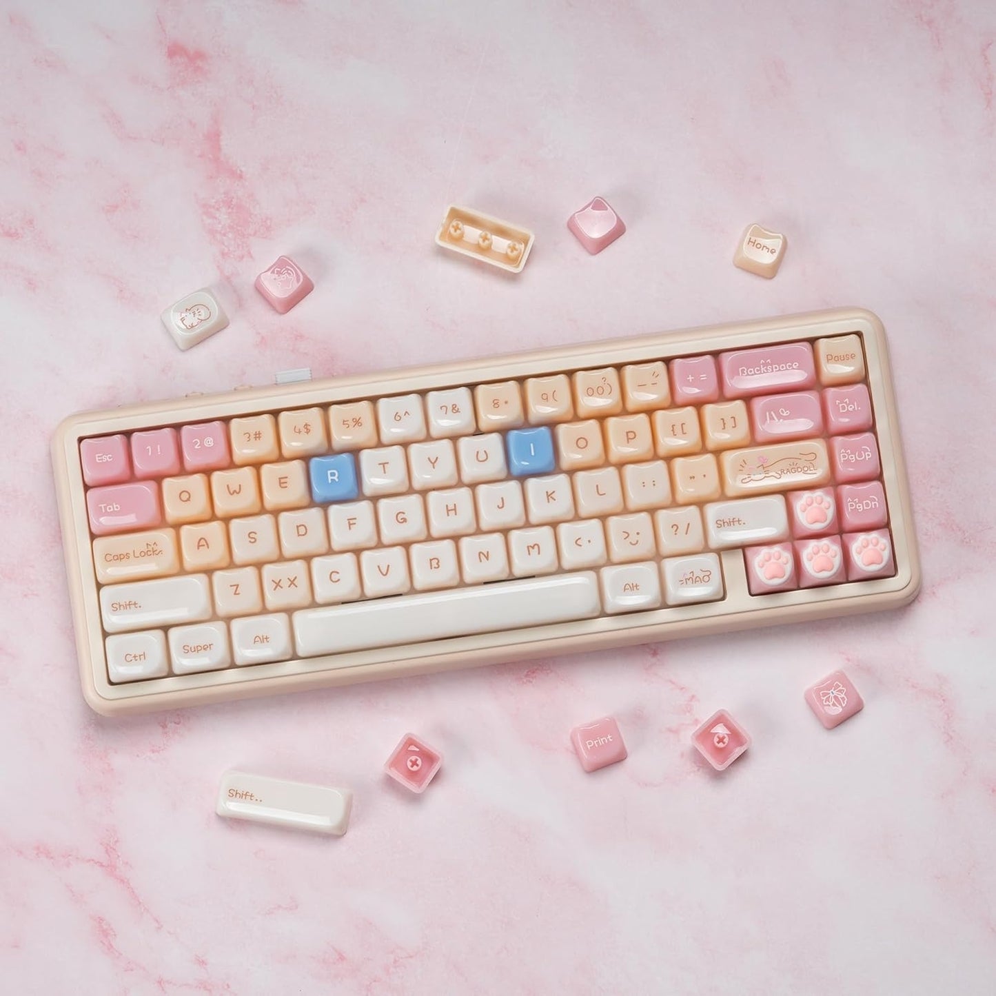 Jade Ragdoll Cat MAO Keycaps