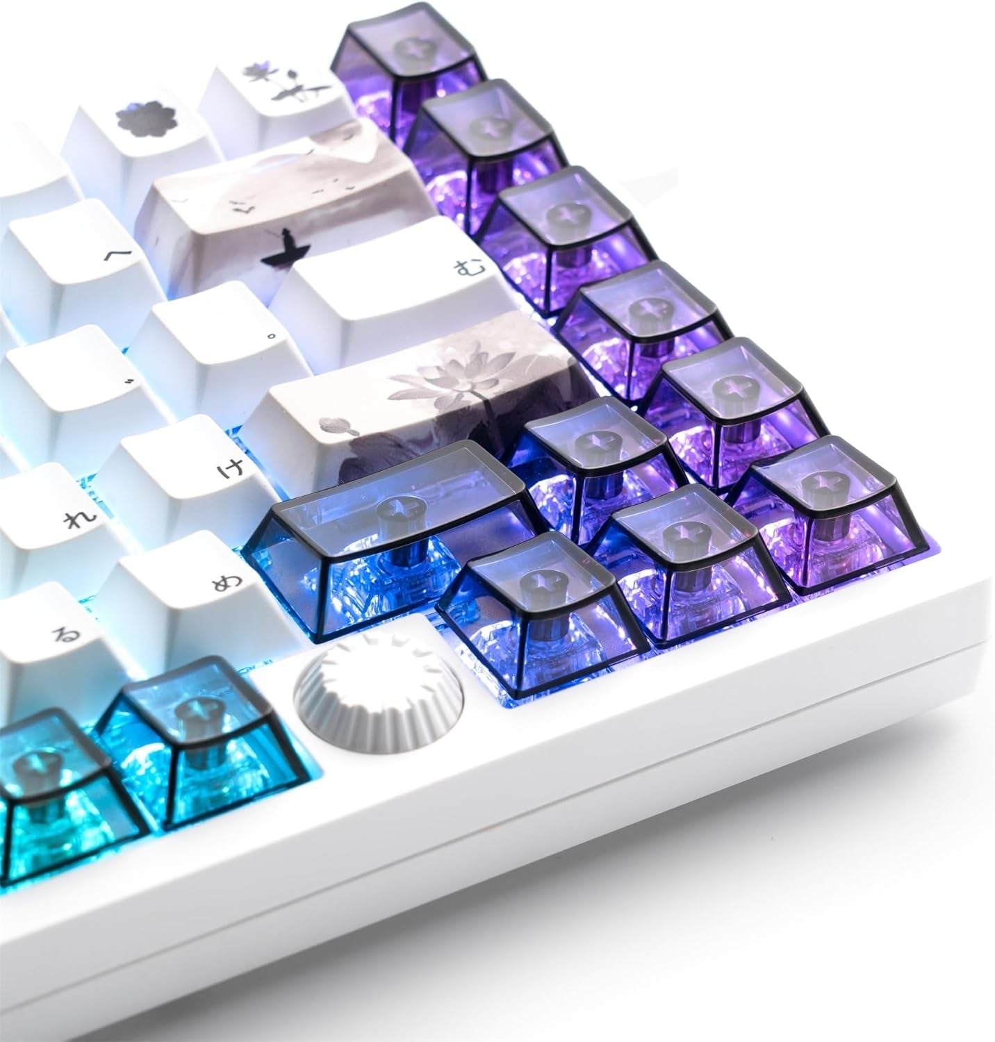 Womier DIY Blank Crystal Transparent Keycaps Set Of 49 Keys