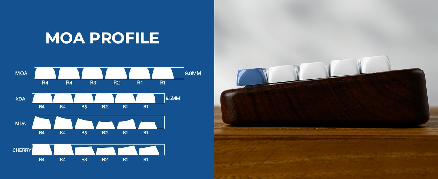 Ceramic Coated Glossy Porcelain XDA PBT Keycaps