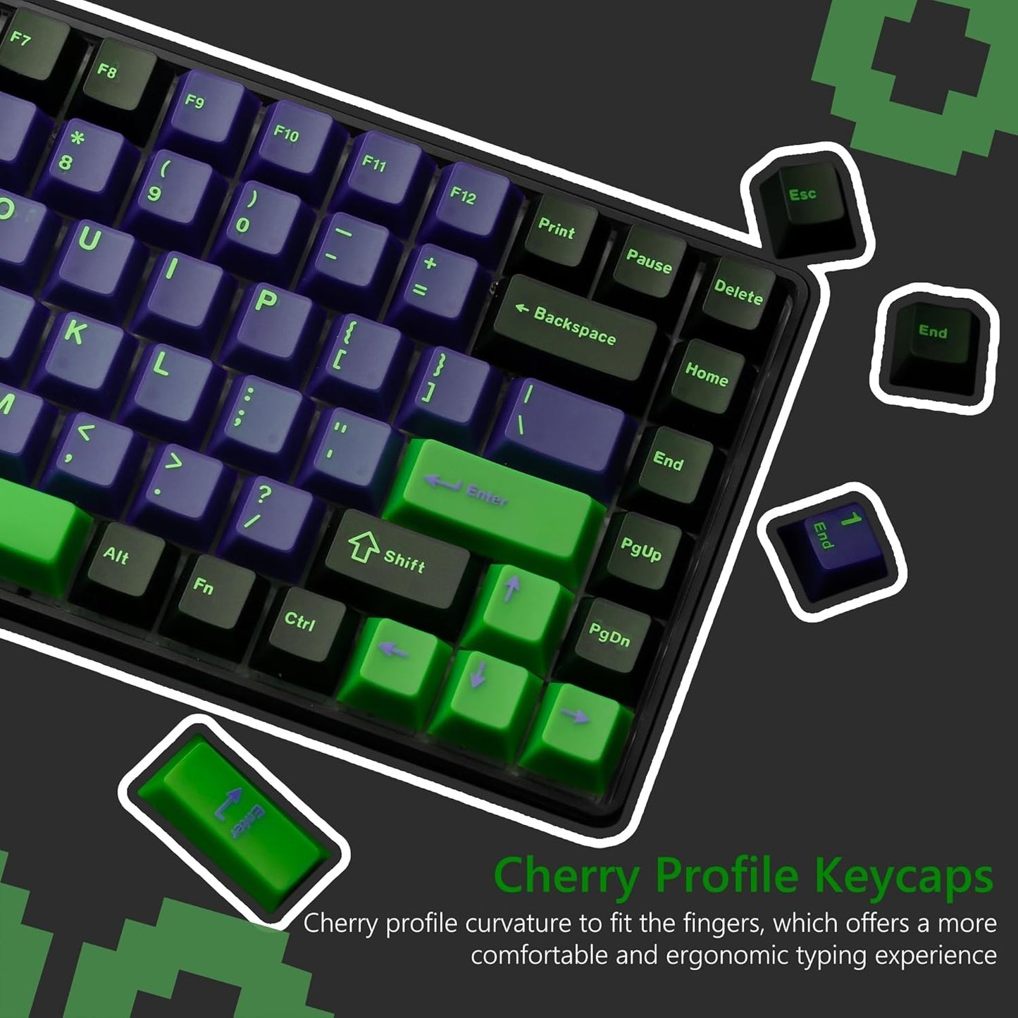 Cube Eva Cherry Doubleshot PBT Keycaps