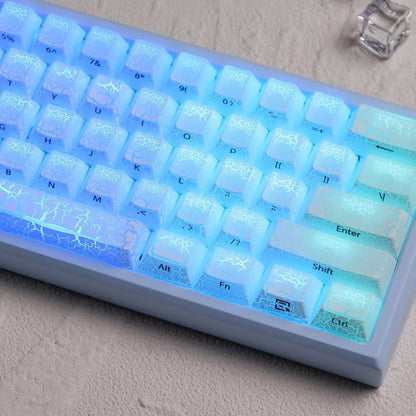 PREMIUM Ice Crack series Pattern Shine-Through OEM Profile IMD-Tech Keycap Set