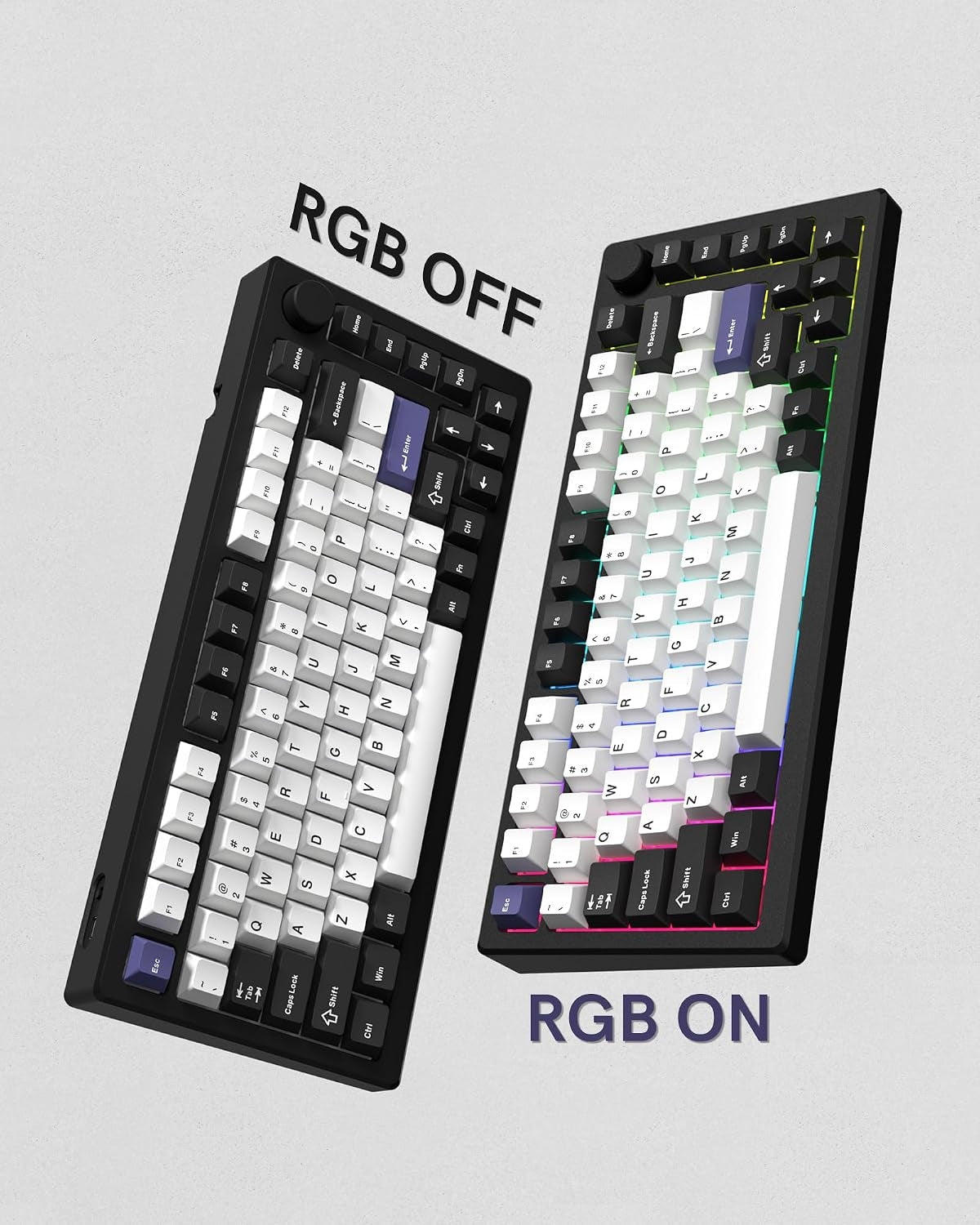 Womier Black White Blue Cherry Doubleshot PBT Keycaps
