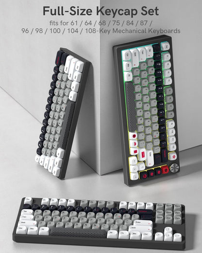 Gray White Red MOA PBT Keycaps