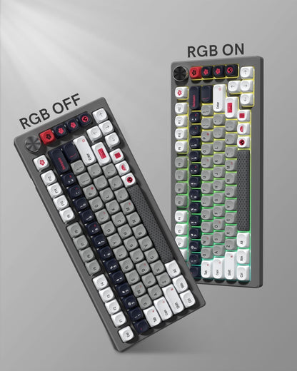 Gray White Red MOA PBT Keycaps