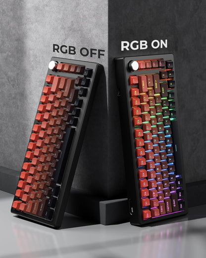 Crimson Fade Top Shinethrough Gradient PBT Keycaps