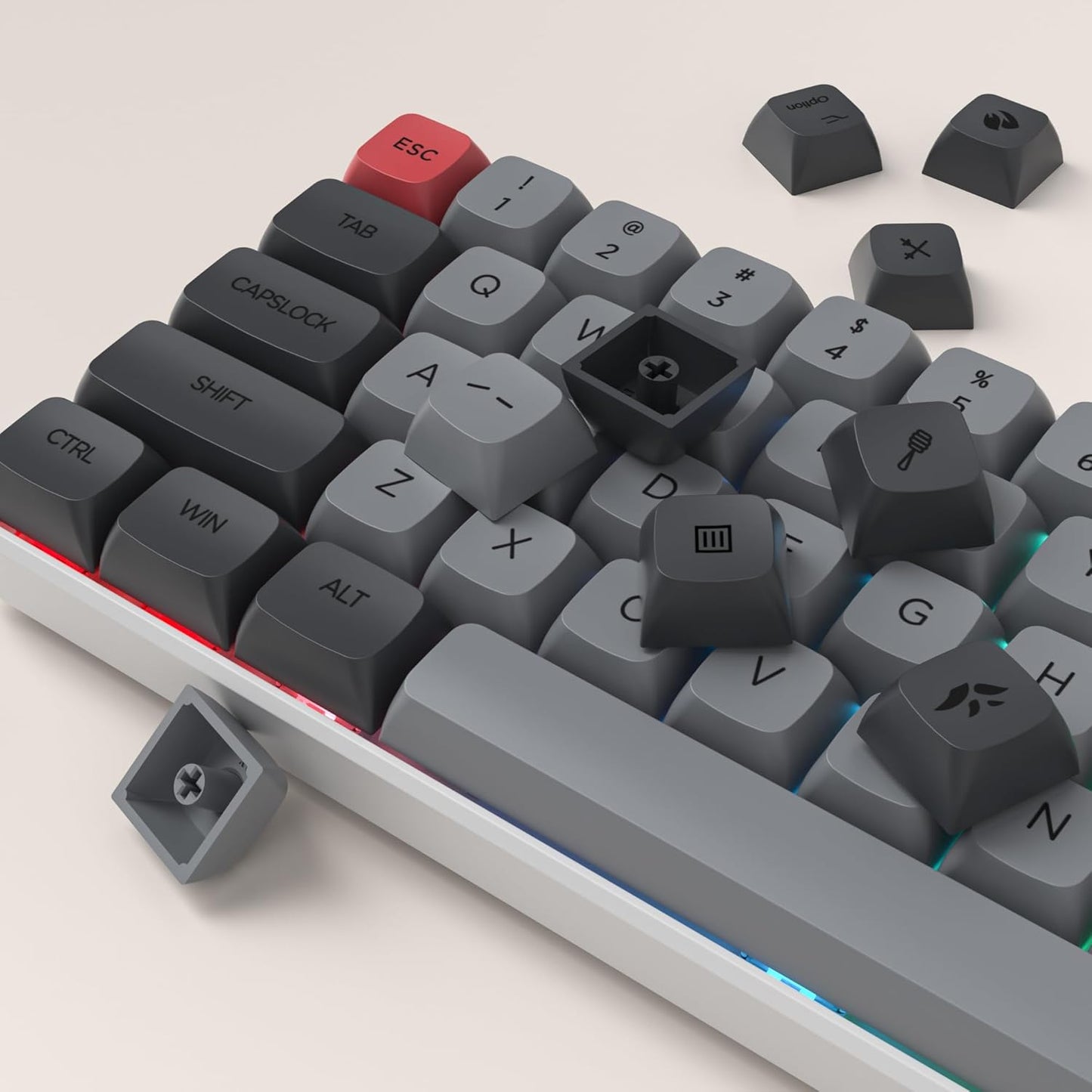 Grey Red Premium XDA PBT Keycaps