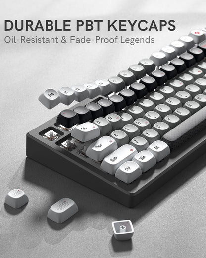 Gray White Red MOA PBT Keycaps