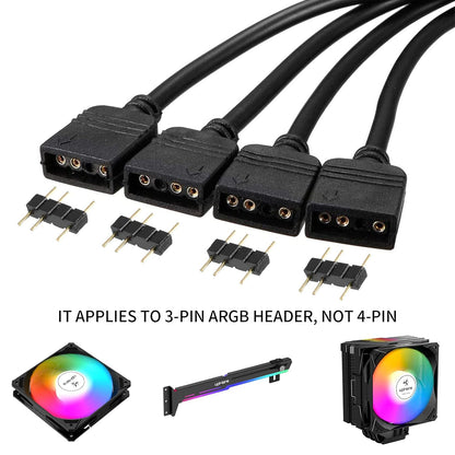 UPHERE 1 TO 4 ARGB 3PIN 5V SPLITTER CABLE White Black