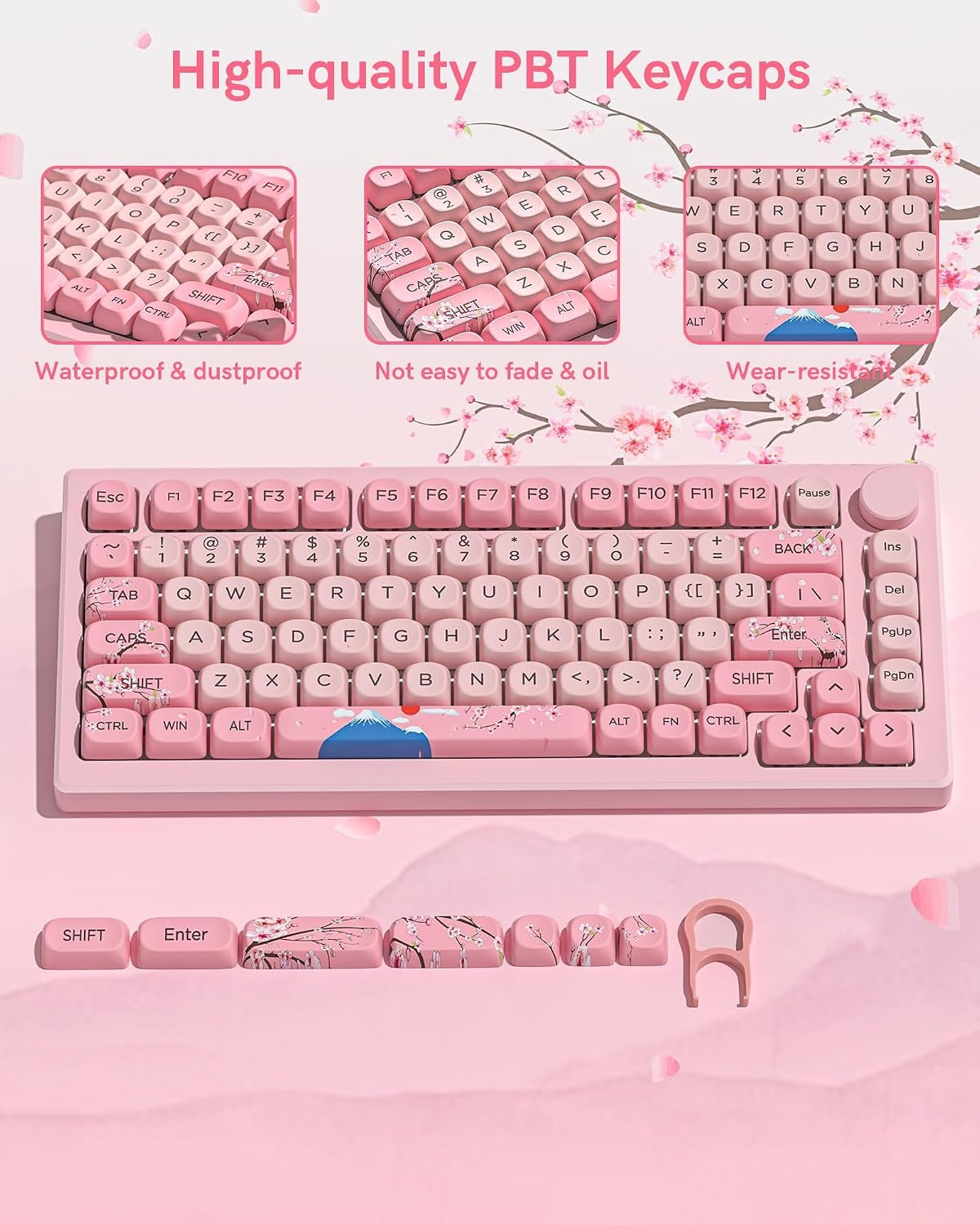 Womier Mount Fuji Sakura Spring MOA PBT Keycaps