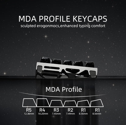 XVX Starry Sparkle Finish Black Crystal Premium MDA Keycaps
