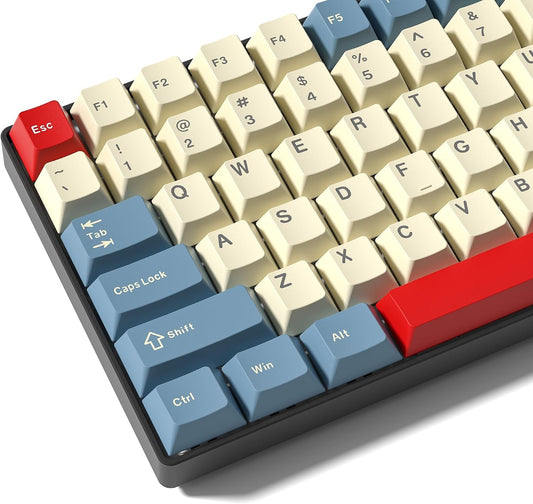 Womier Retro White Blue Red Cherry Doubleshot PBT Keycaps