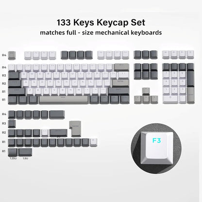 Winter Fog Top Backlit Cherry PBT Keycaps