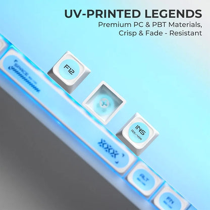 Cats Eye New Concept White UV Printed Backlit Keycaps