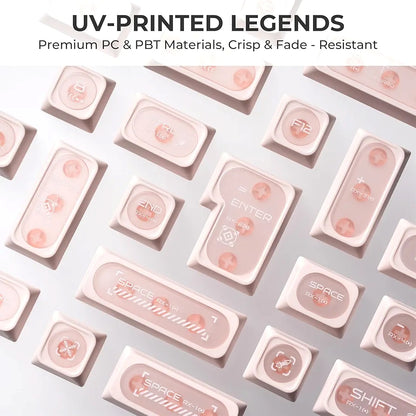 Cats Eye New Concept Pink UV Printed Backlit Keycaps