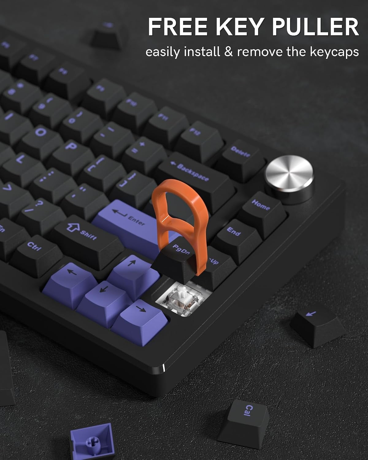Womier Black Purple Cherry Doubleshot Keycaps