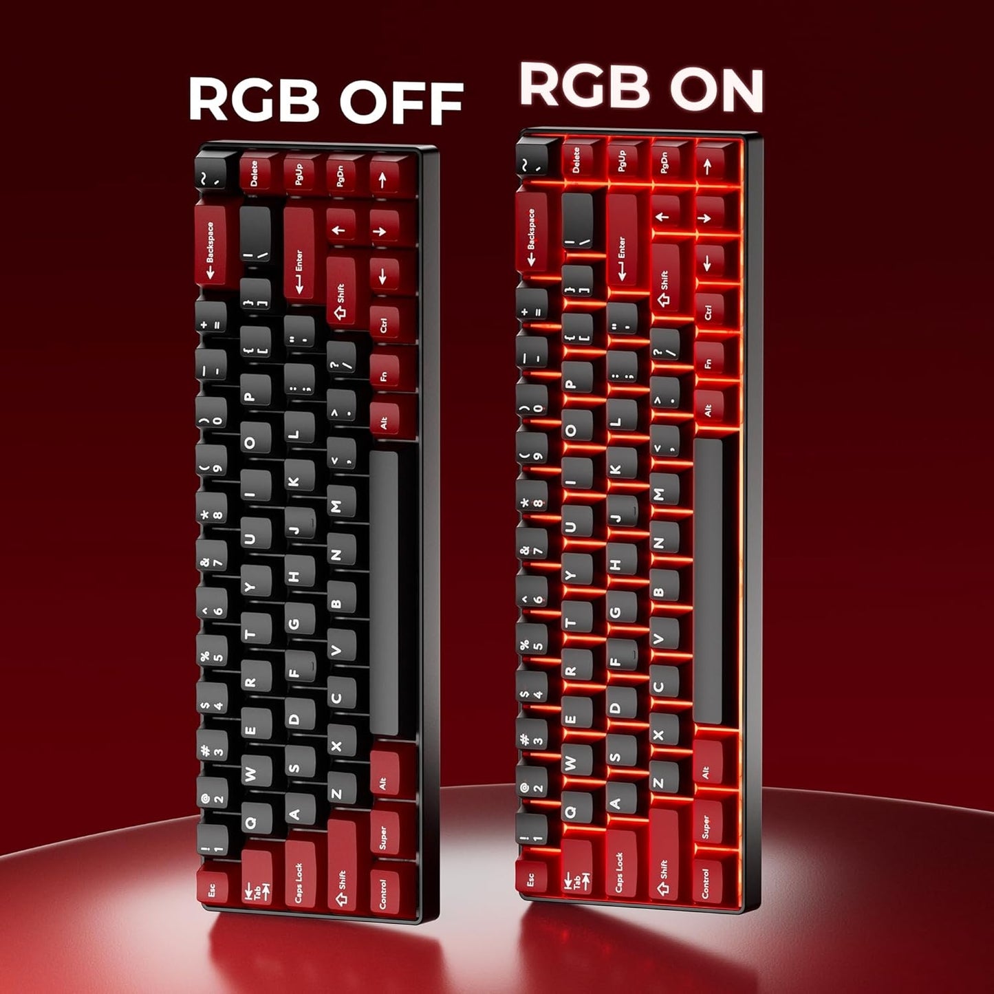 Crimson Alloy Cherry Doubleshot 216 PBT Keycaps with Premium Storage Box