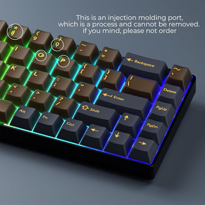 Amber Core Cherry Doubleshot 216 PBT Keycaps with Premium Storage Box