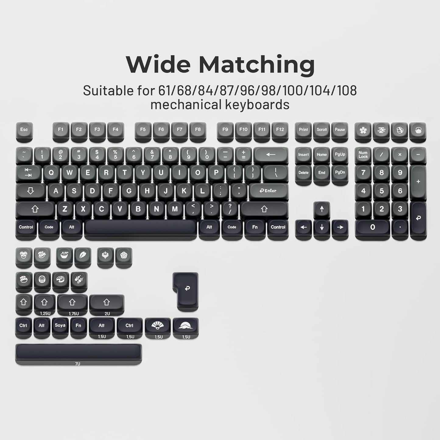 Coconut Gray MOA Profile Keycaps