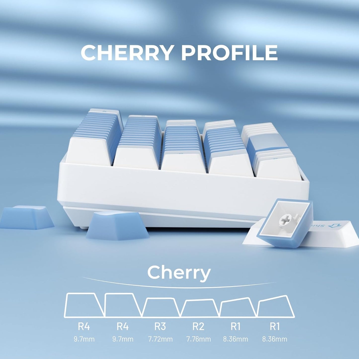 Lemon Sky Cherry Doubleshot 216 PBT Keycaps with Premium Storage Box