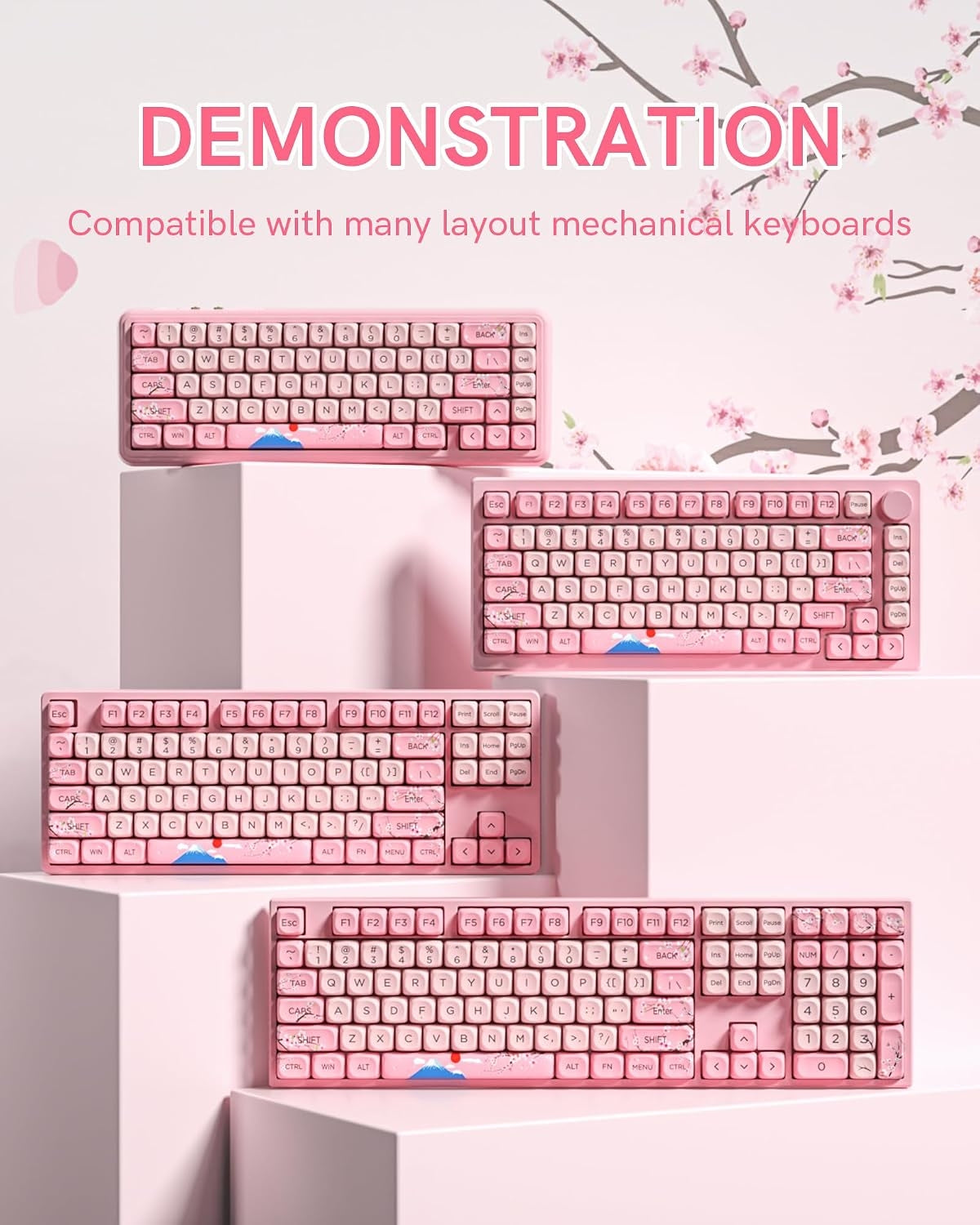 Womier Mount Fuji Sakura Spring MOA PBT Keycaps
